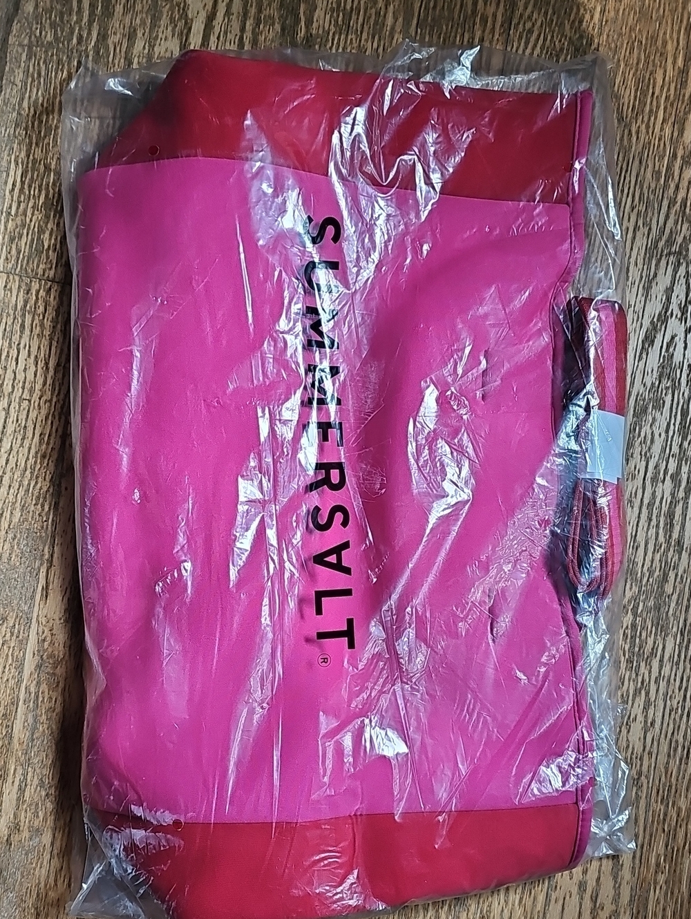 summersalt Hot Pink & Red Tote with Bold Logo